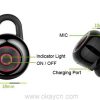 wireless stereo mobile bluetooth earphone