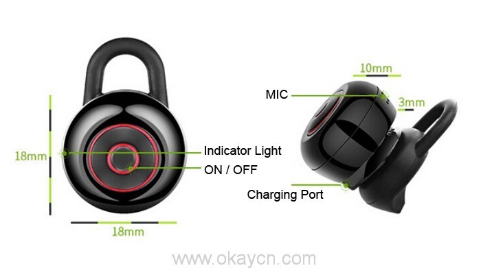 wireless stereo mobile bluetooth earphone